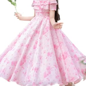 Elegant Pink Maxi Frock for Girls Stylish Georgette Dress for Kids